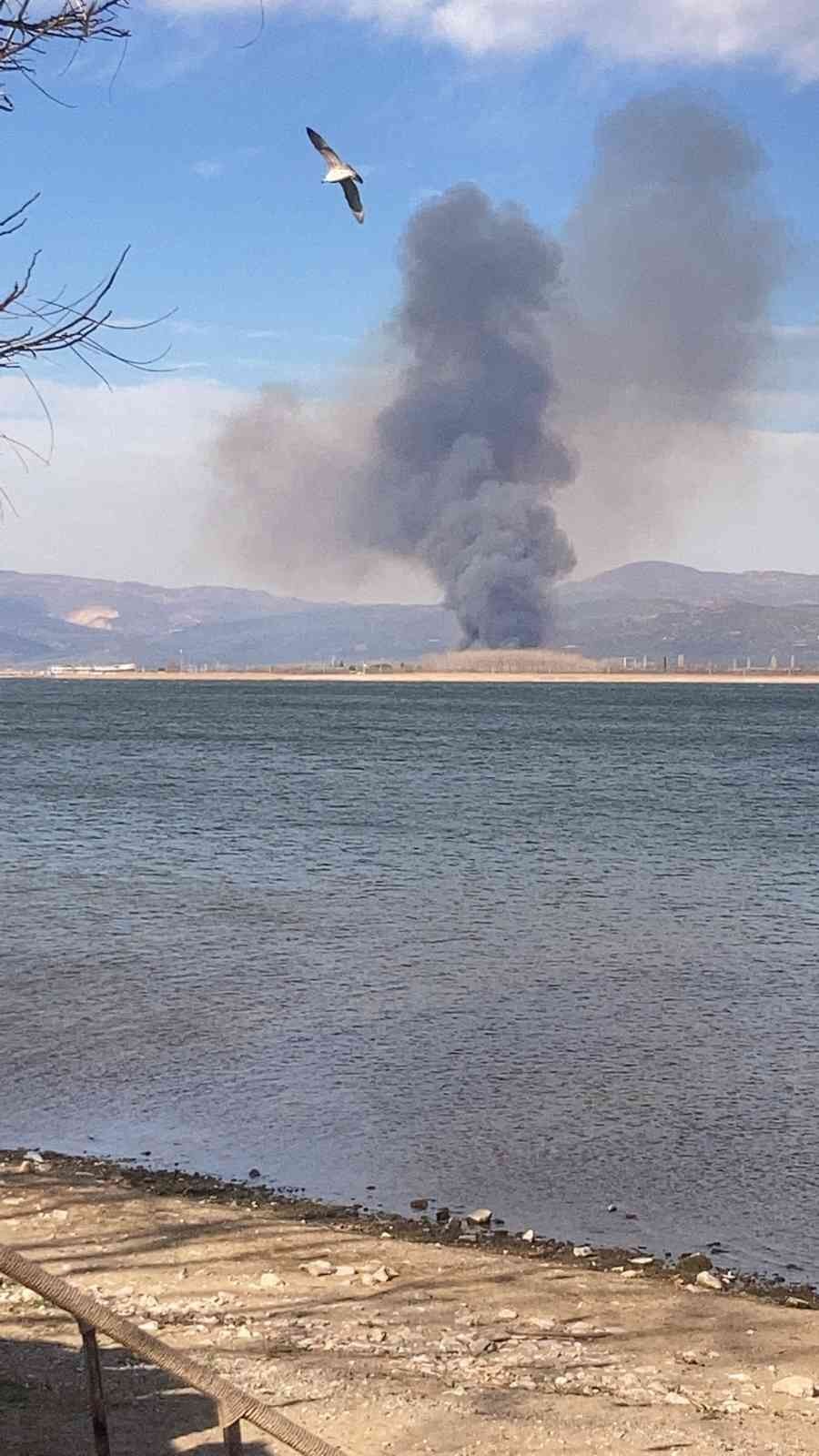 İznik’te sazlık alanda korkutan yangın