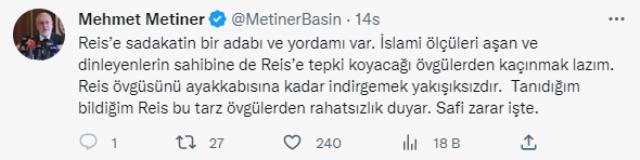 Mehmet Metiner'den 