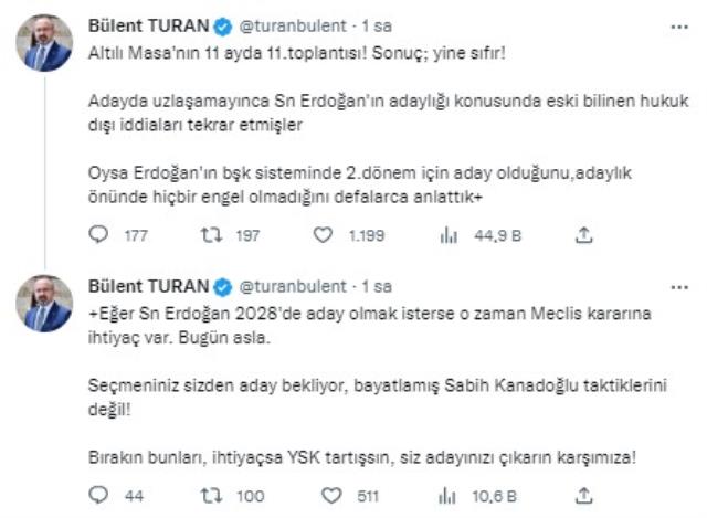 AK Parti'den 6'lı masanın 