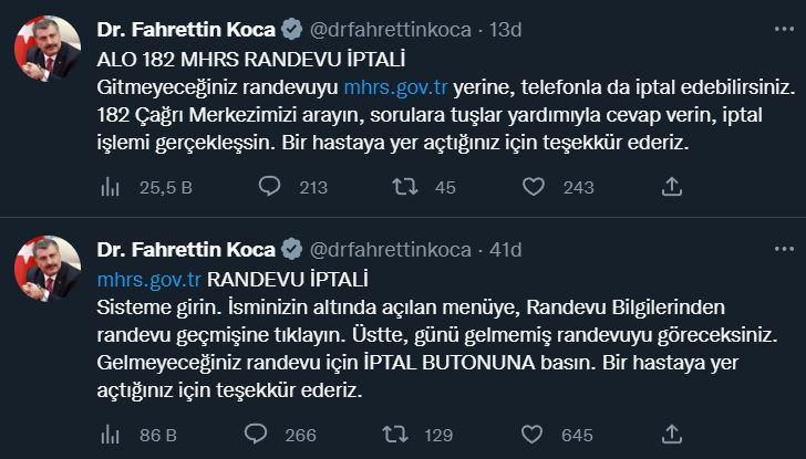 Bakan Koca'dan MHRS açıklaması!