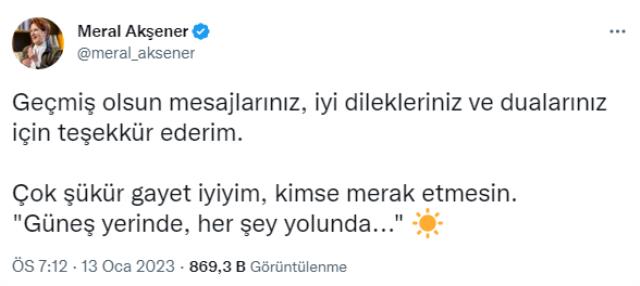 Taburcu edilen Akşener'den ilk açıklama: Güneş yerinde, her şey yolunda