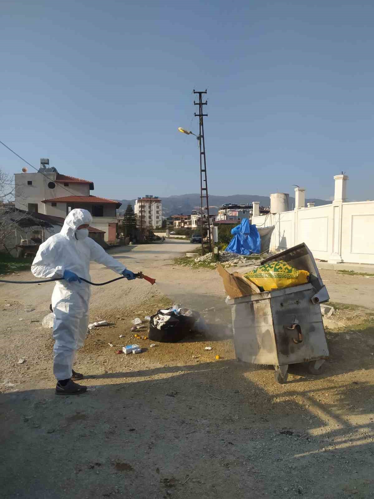 Deprem bölgesi hastalık ve haşere oluşumuna karşı ilaçlanıyor