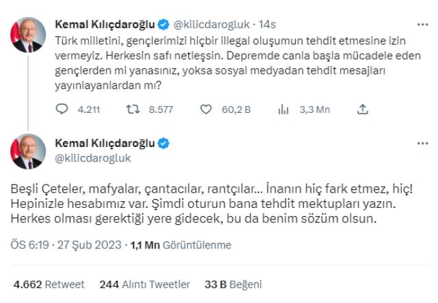 Kılıçdaroğlu'ndan Alaattin Çakıcı'nın 