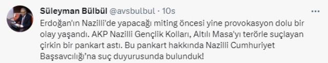 AK Parti Gençlik Kolları'nın astığı 6'lı Masa pankartı ilçeyi karıştırdı! CHP suç duyurusunda bulundu