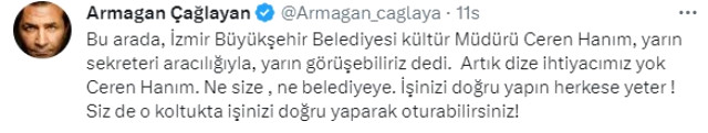 Armağan Çağlayan, gösteri sonrası İzmir Belediyesi'yle yaşadıklarına öfke kustu: Para verdiniz diye beni satın alamazsınız