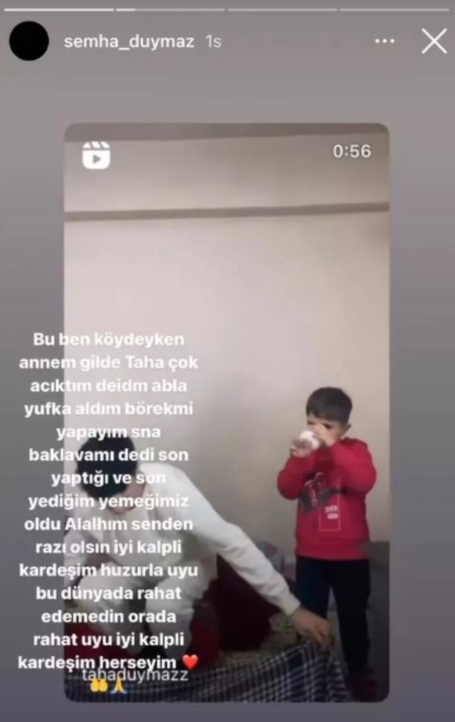 Taha Duymaz'ın ablasından duygulandıran paylaşım: Allah'ım senden razı olsun