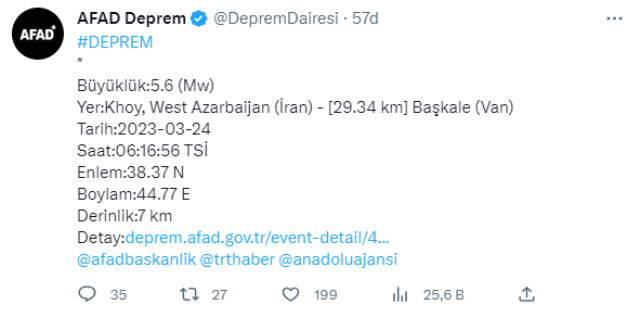 Son Dakika: İran'da 5.6 büyüklüğünde deprem! Sarsıntı<a class=