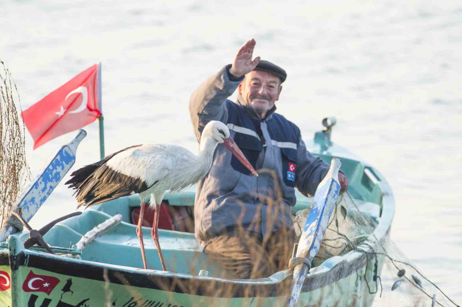 Yaren Leylek 12. kez Balıkçı Adem Amca’ya kavuştu