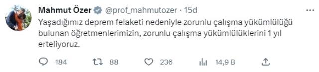 Son Dakika: Deprem sonrası öğretmenleri ilgilendiren yeni karar! Zorunlu çalışma yükümlülükleri 1 yıl ertelendi