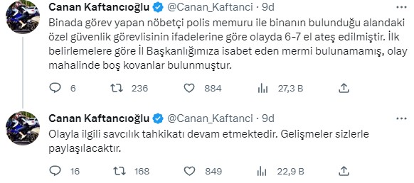 İstanbul Valiliği'nden CHP binasına saldırı iddiasıyla ilgili açıklama: Bir araçtan havaya ateş edildiği belirlendi