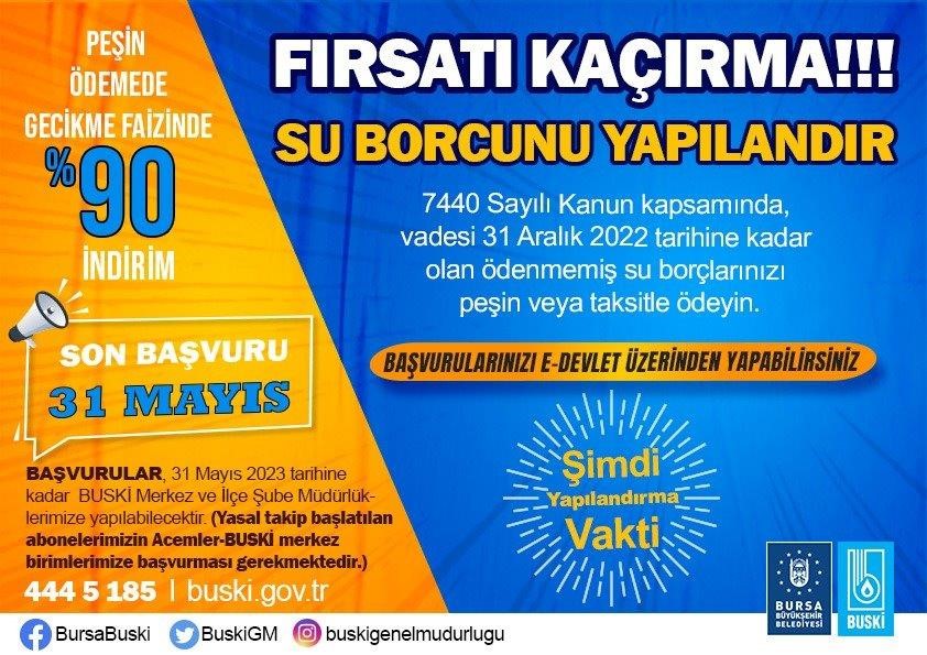 Bursa’da su faturası borçlarında büyük yapılandırma fırsatı