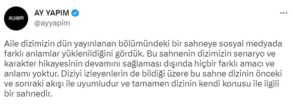 Aile dizisinde siyasi mesaj mı verildi? Yapım ekibinden beklenen açıklama geldi: Senaryo dışında anlamı yok