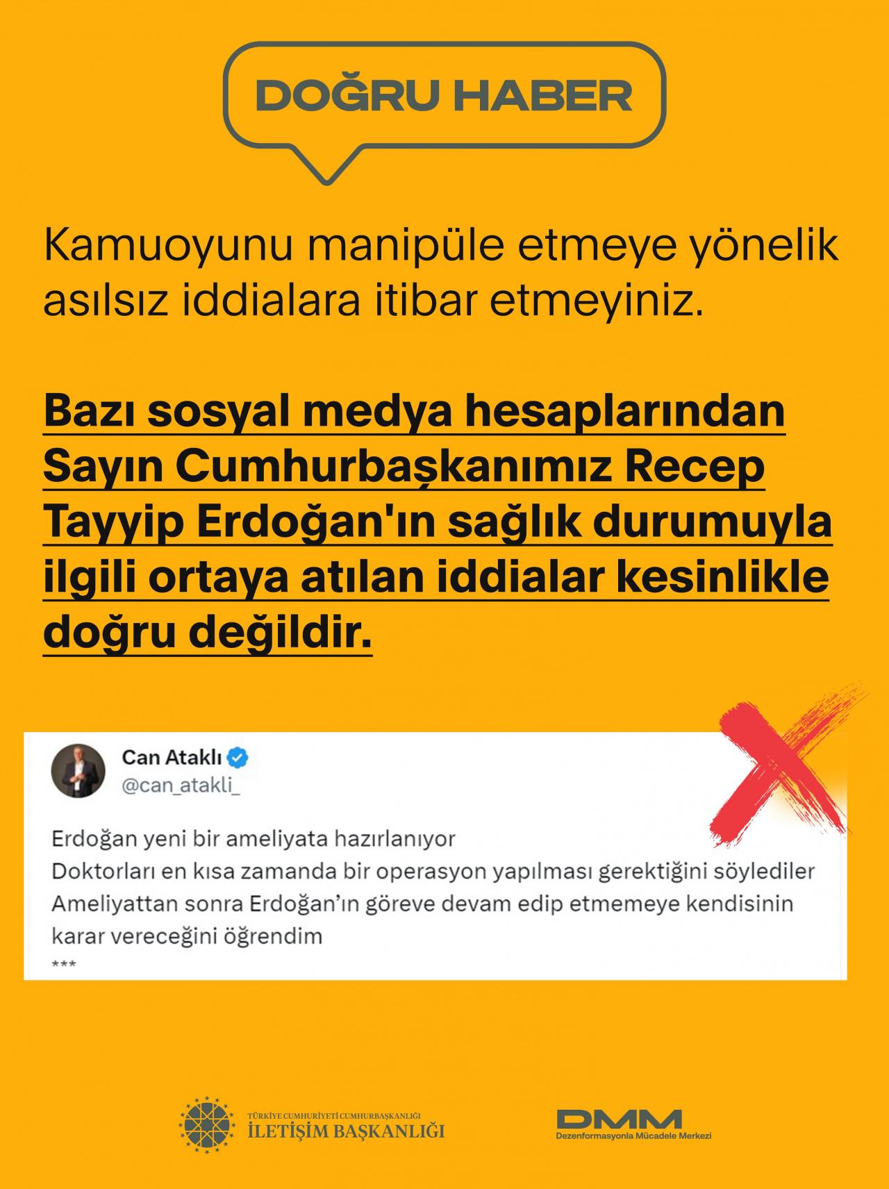 Başkan Erdoğan'ın sağlık durumuyla ilgili açıklama! İddialar yalanlandı