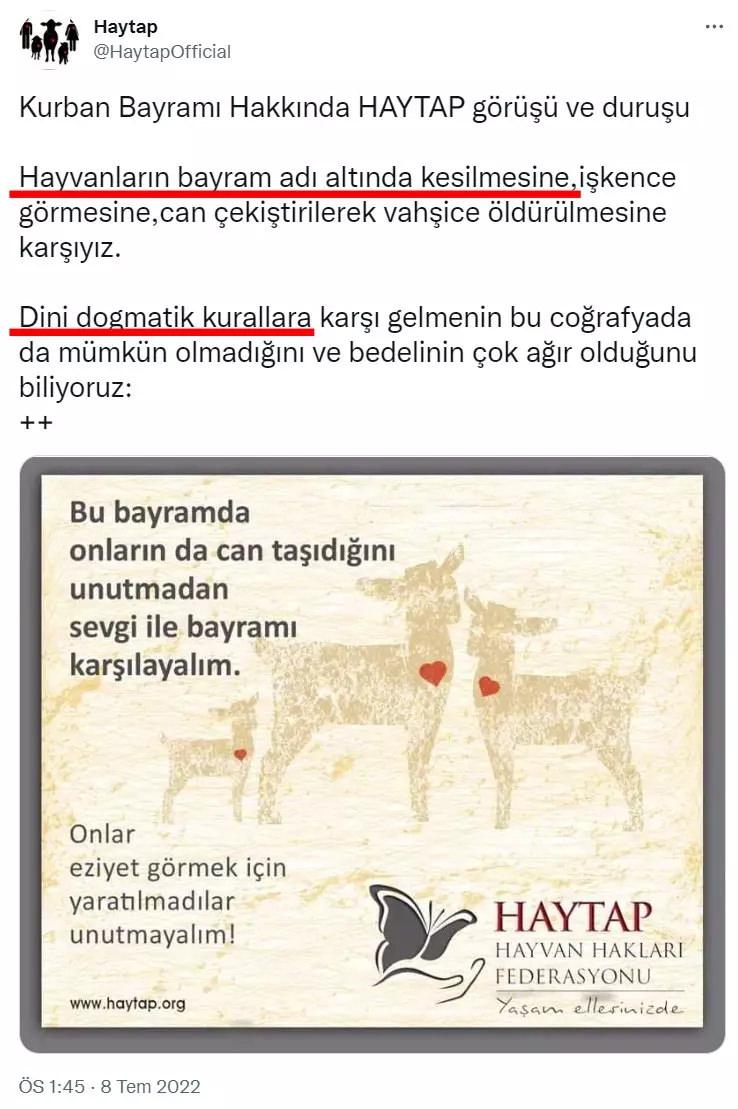 Sözde 'hayvan federasyonu' İslam’ı ve Kurban Bayramı’nı hedef aldı! Yine boş durmadılar