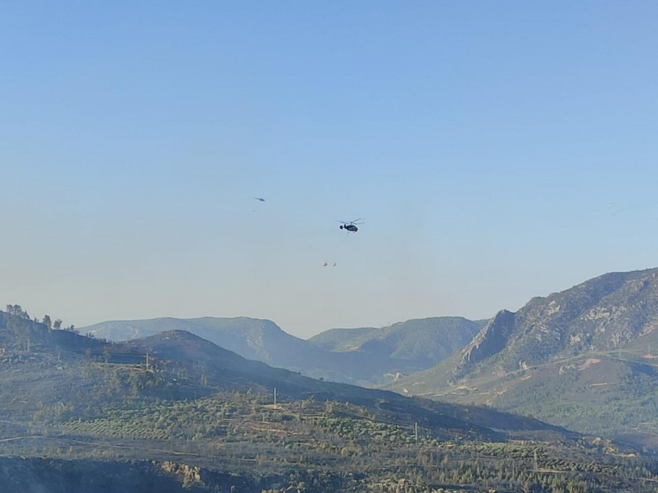 Hatay, Mersin ve Çanakkale'de dün çıkan orman yangınlarına müdahale sürüyor