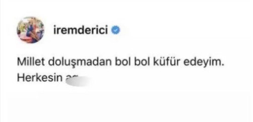 Threads uygulamasına üye olan İrem Derici, ilk paylaşımında Elon Musk'a küfretti