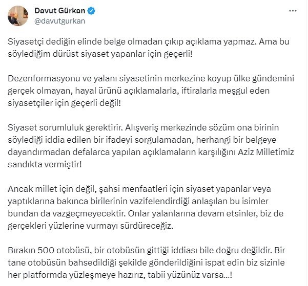 Başkan Gürkan, iddiaları yalanladı