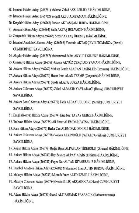 Hakim ve savcı adayları atamaları Resmi Gazete'de yayımlandı