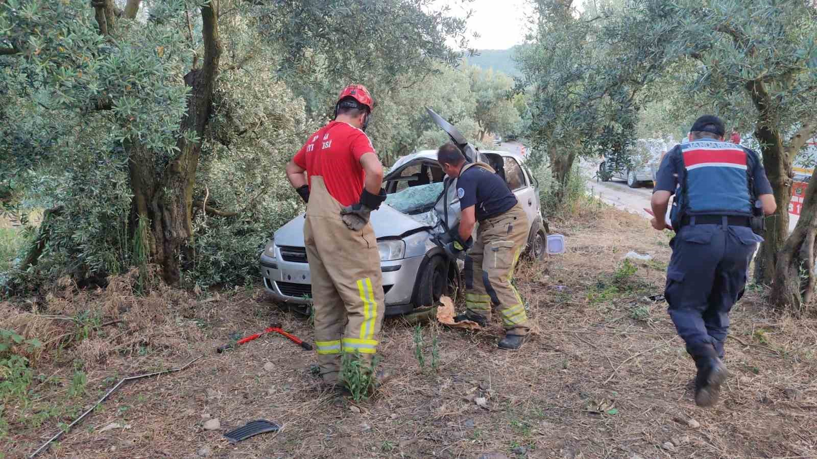 Otomobil zeytinliğe daldı: 1 ölü, 1 yaralı