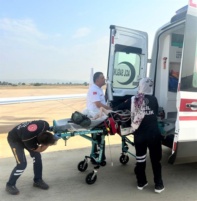 4 yaşındaki hasta uçak ambulansla Şanlıurfa’dan Bursa’ya getirildi