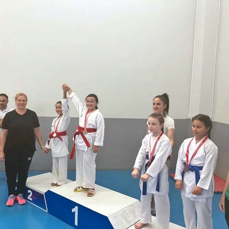 İlk defa katıldıkları karate müsabakasında 6 madalya kazandılar