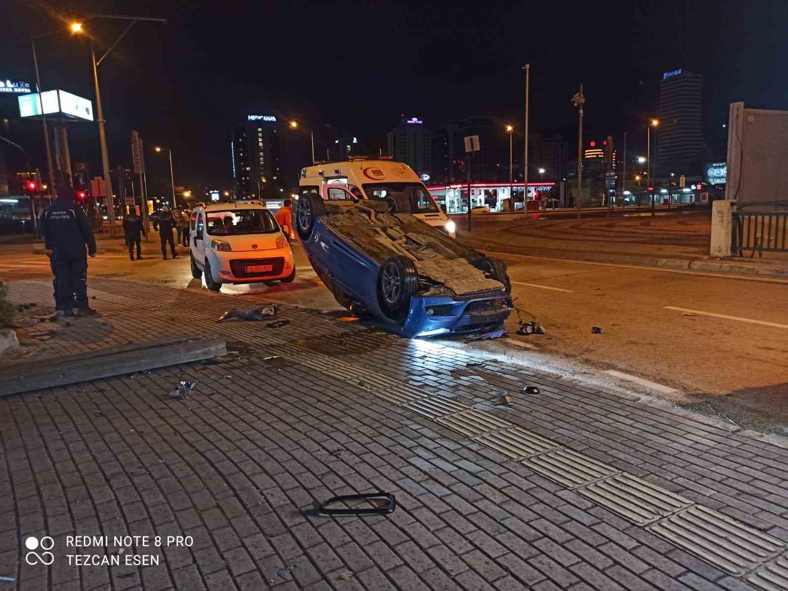 Kontrolden çıkan araç takla attı: 1 yaralı