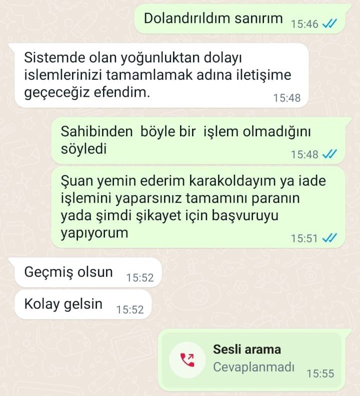 (Özel) Dolandırıldığını anlayan vatandaşa atılan mesaj pes dedirtti