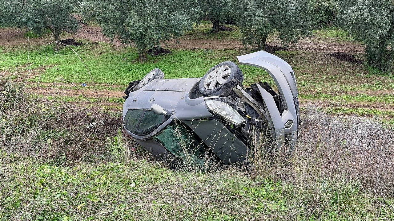 Virajı alamadı tarlaya uçtu