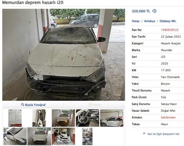 Depremin yaralarını sarmak isteyen vatandaşlar hasarlı araçlarını internetten satışa çıkarmaya başladı