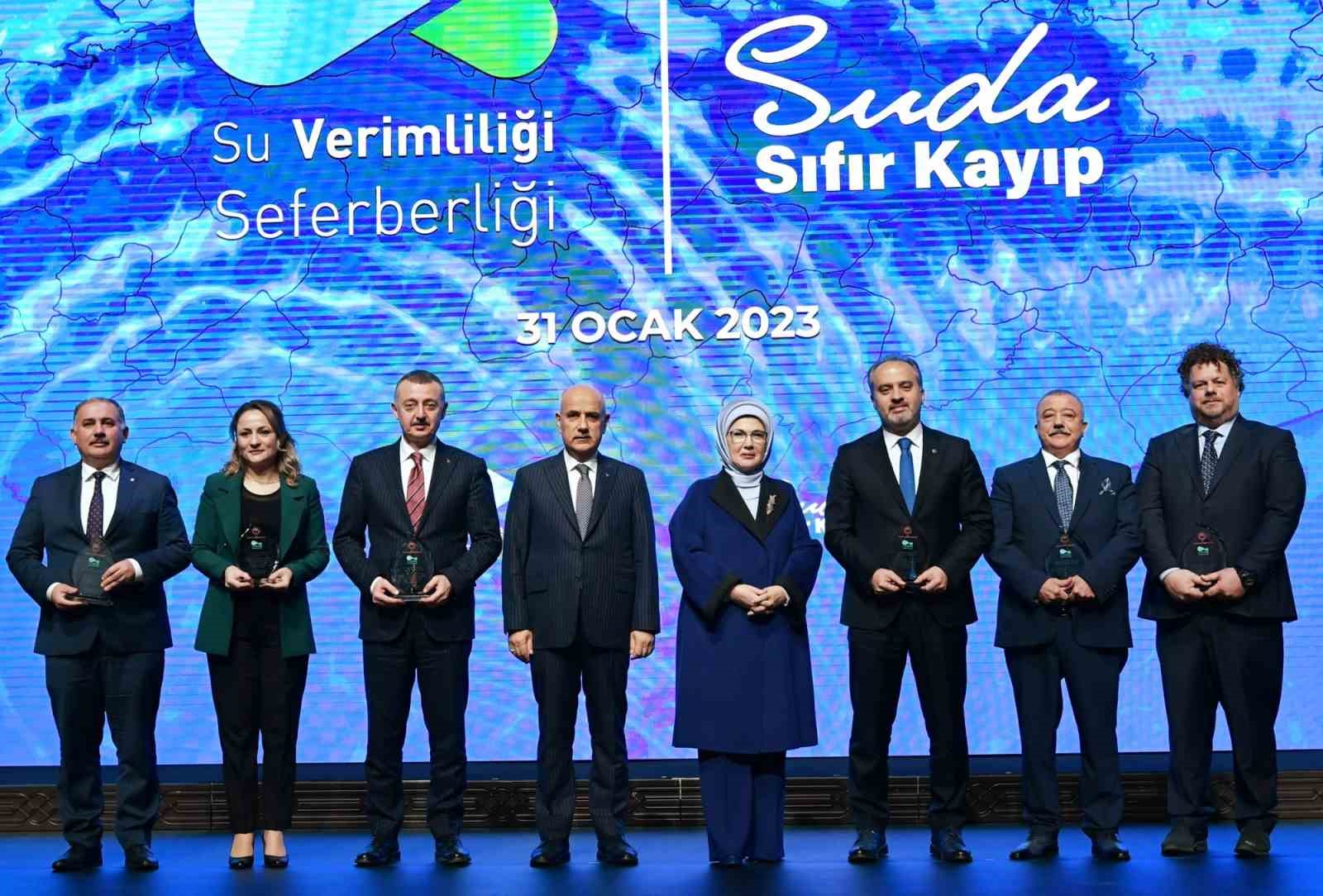 Bursa su verimliliğinde zirvede...Ödülü Emine Erdoğan verdi