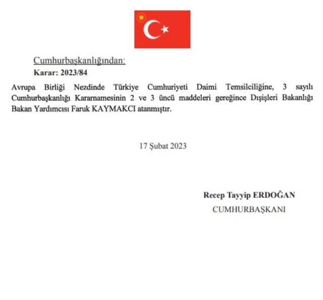 Cumhurbaşkanı Erdoğan'ın imzasıyla yayınlandı! Üst düzey atamalar Resmi Gazete'de