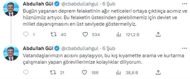 Cumhurbaşkanı Erdoğan, Abdullah Gül ile görüştü! Deprem sonrası çalışmaları konuştular