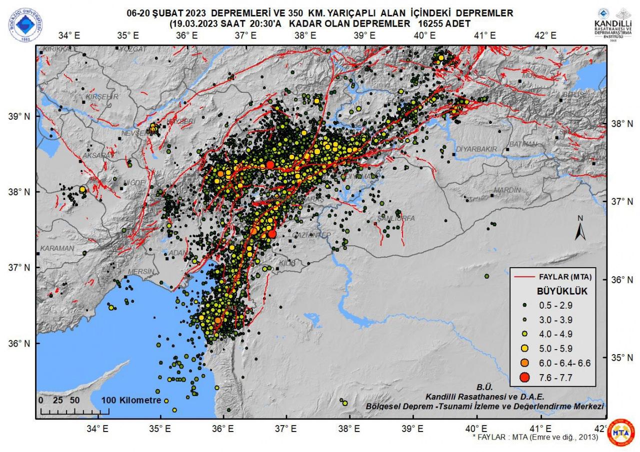 Kandilli Rasathanesi Müdürü Özener: Deprem bölgesinde şimdiye kadar 16255 artçı yaşandı