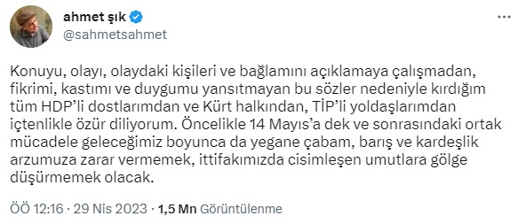 Ahmet Şık'ın Selahattin Demirtaş ve HDP için söyledikleri, ittifakı karıştırdı! Hemen özür diledi