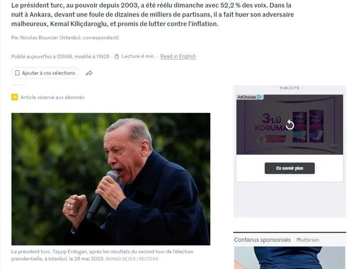 Erdoğan'ın zaferi Fransa basını: Türkiye'nin ustası