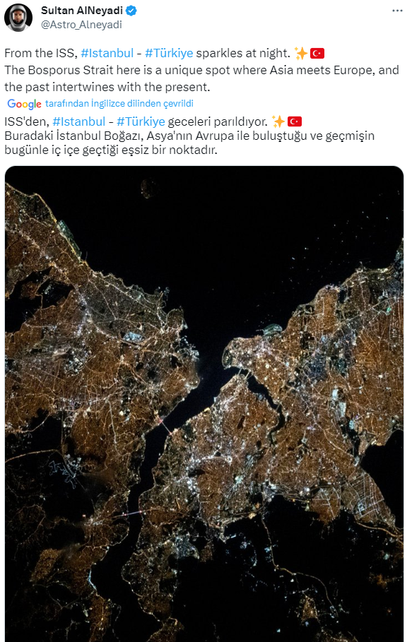 Astronot, İstanbul'un uzaydan görüntüsünü paylaştı! 