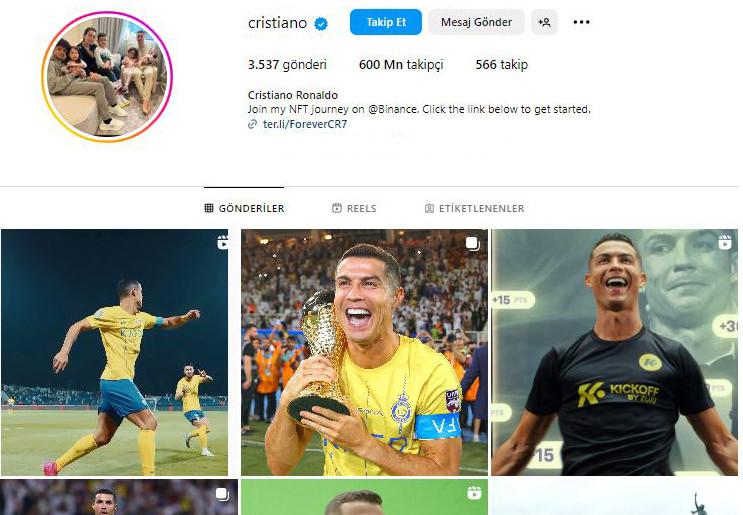 Cristiano Ronaldo, Instagram tarihine geçti!