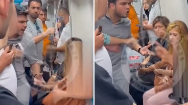 Marmaray'da yanındaki kadının başörtüsünü zorla çıkarmaya çalıştı, yolcular tepki gösterdi