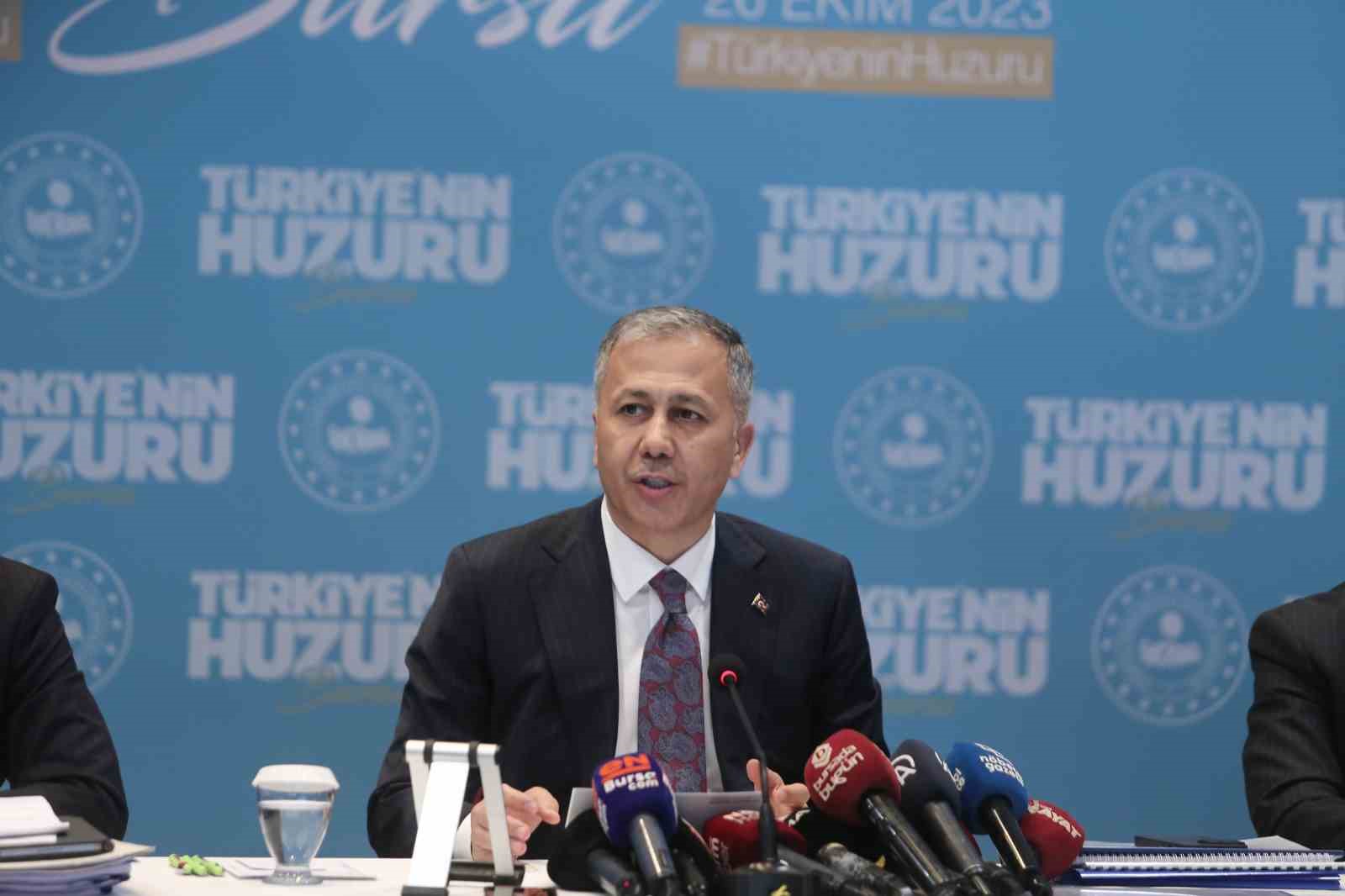 İçişleri Bakanı Yerlikaya, Bursa’nın son 120 günlük operasyon bilançosunu açıkladı