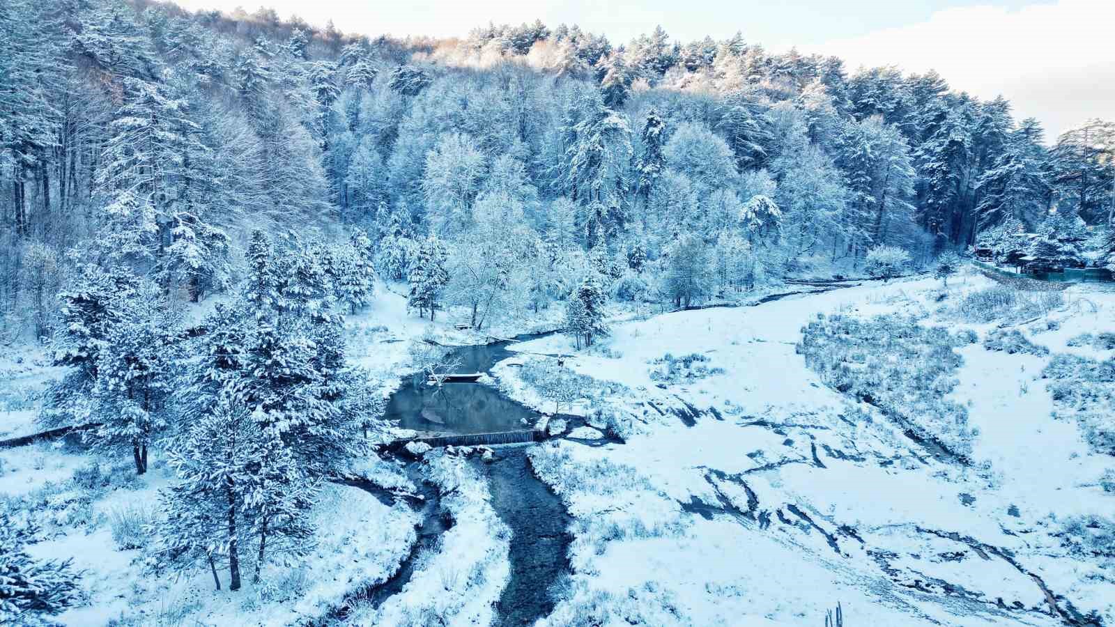 İnegöl’de kar manzaraları kartpostallık görüntüler oluşturdu